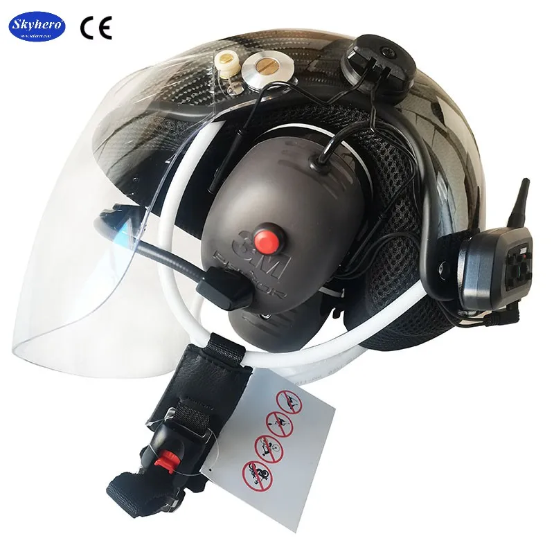 Bluetooth Paragliding Helmet, Powered Paragliding Helmet, EN966, BT-CR-GD-C03, Black, White, Red Color