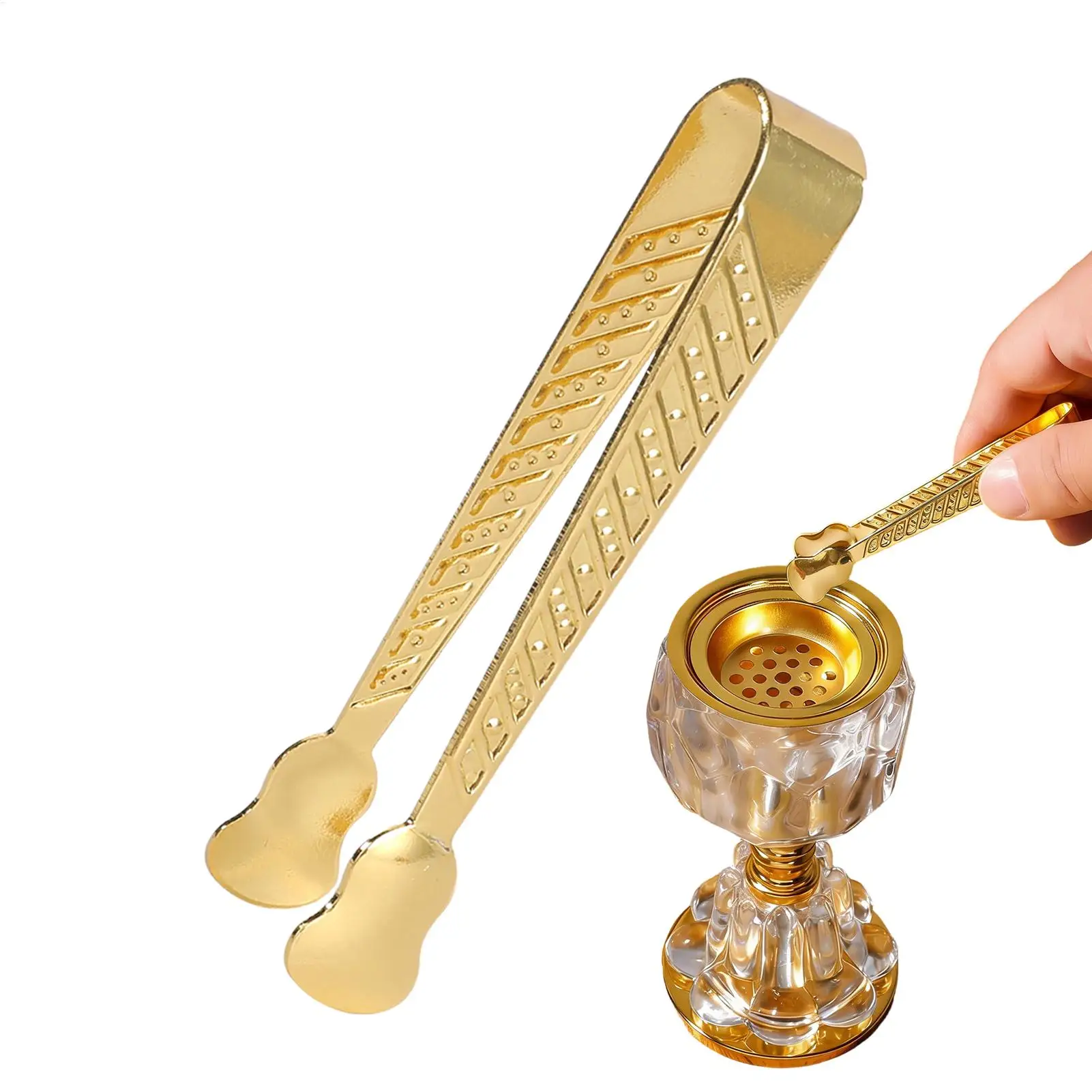 Long Handle Metal Incense Tongs, Aromatherapy Burner Small Clips, Fragrance Cone Holder Tool for Church, Home, Studio & Spa