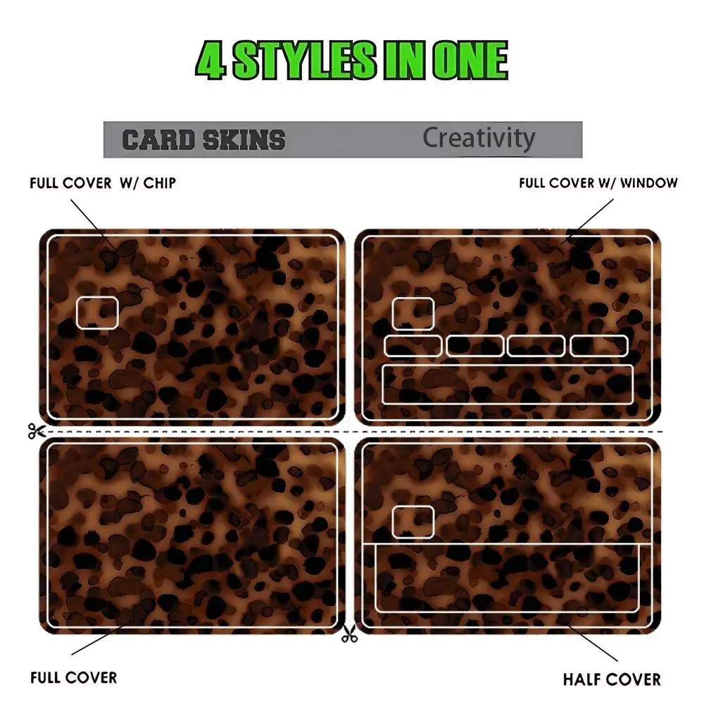 Stylish Tortoiseshell Pattern Stickers Credit Visa Debit Bank Charge Card Bus Metro Waterproof Sticker Decal Decoration