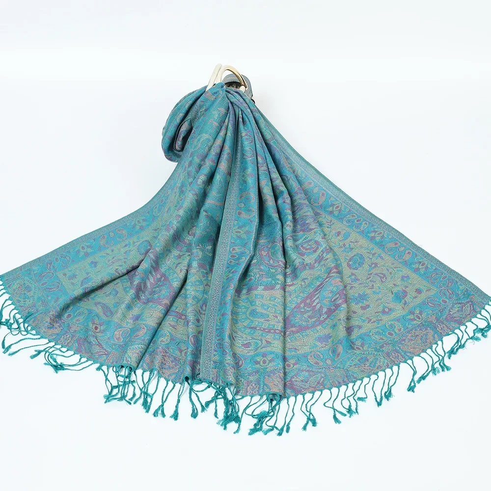 

Bohe Style Paisley Jacquard Scarf Luxury Women Silky Pashmina Shawl Wrap Flowers Borders Winter Warm Echarpe Female Foulard