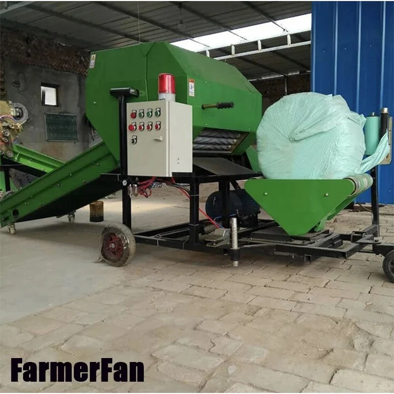 Factory sales agricultural silage automatic bundling and filming machine corn straw dry and wet dual-purpose baler