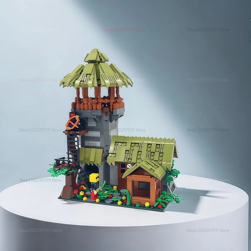 NEW Creative Thatched Cottage  My Cube World Building Blocks Model Thatched Cottage Log Cabin Assemble Bricks Toys Gifts For Kid