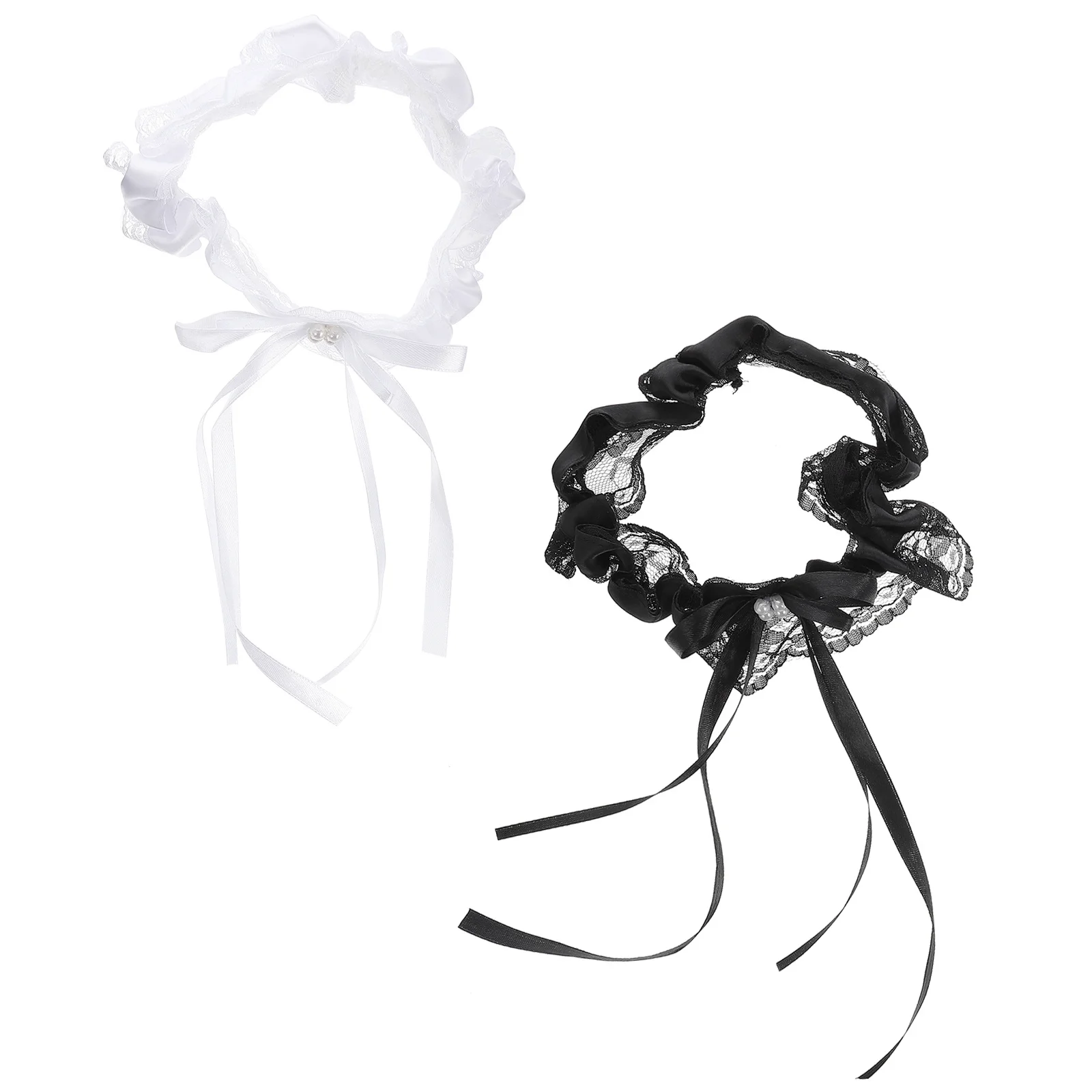 2 قطعة Bowknot النساء الدانتيل أنيقة الزفاف الزفاف الرباط مريحة العروس الساق العصابات الإكسسوارات لحفل