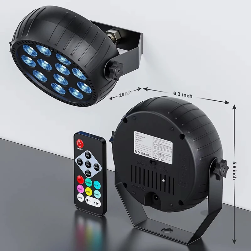 Luce stroboscopica natalizia, luci stroboscopiche telecomando RGB 10W Luce stroboscopica a LED wireless per matrimoni su palcoscenici