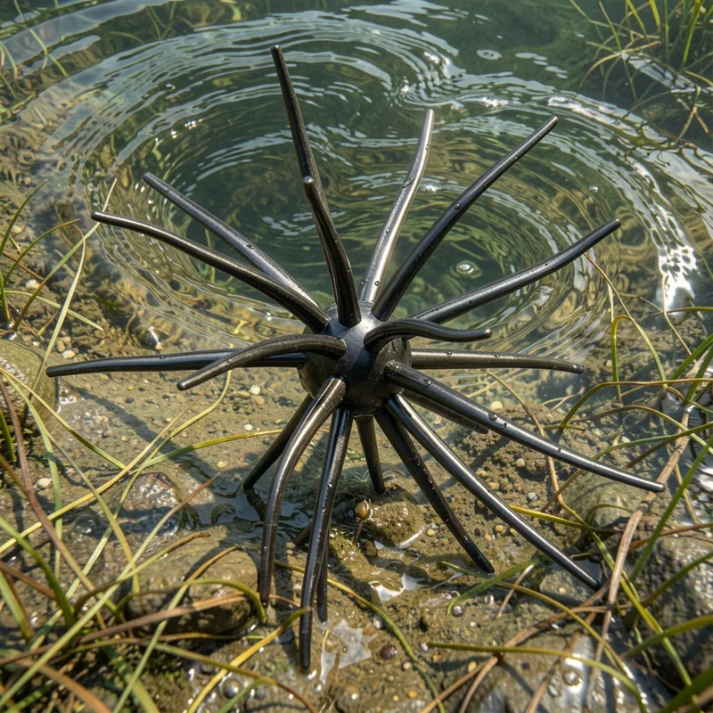TPE Anti Tear Sea Urchin Soft Lure, Slow Sink Octopus Worm Bait Perfect for Neko Rig and Bass Angling