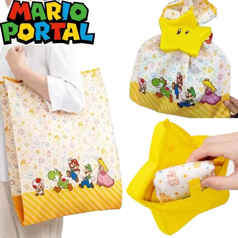 

Сумка для покупок Super Mario, многоразовая сумка для покупок, складные сумки для продуктов, креативные экологичные сумки-тоут, легкие и прочные, новые.