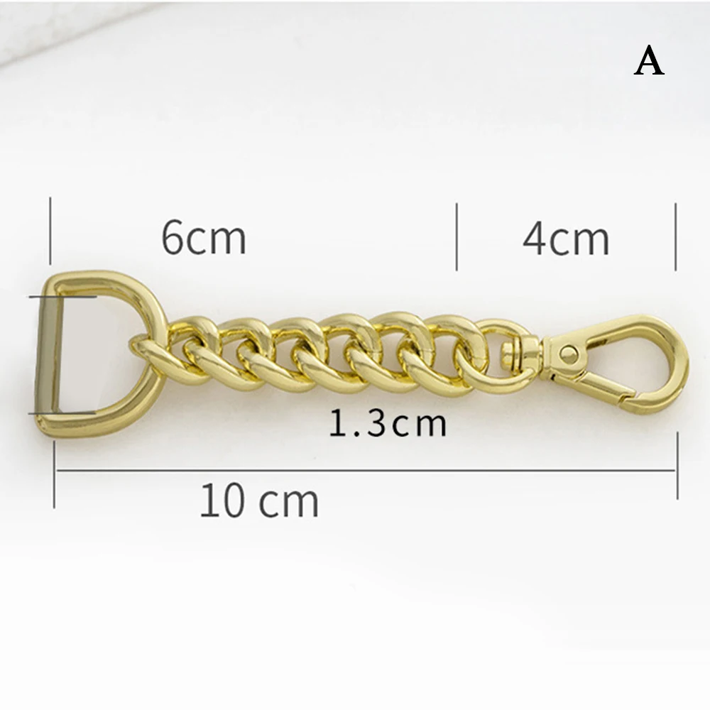 10/12cm Short Bag Extension Chain Accessories For Handbags Decoration Chain Keychain Gold Silver Black Bag Belt Extension Chain