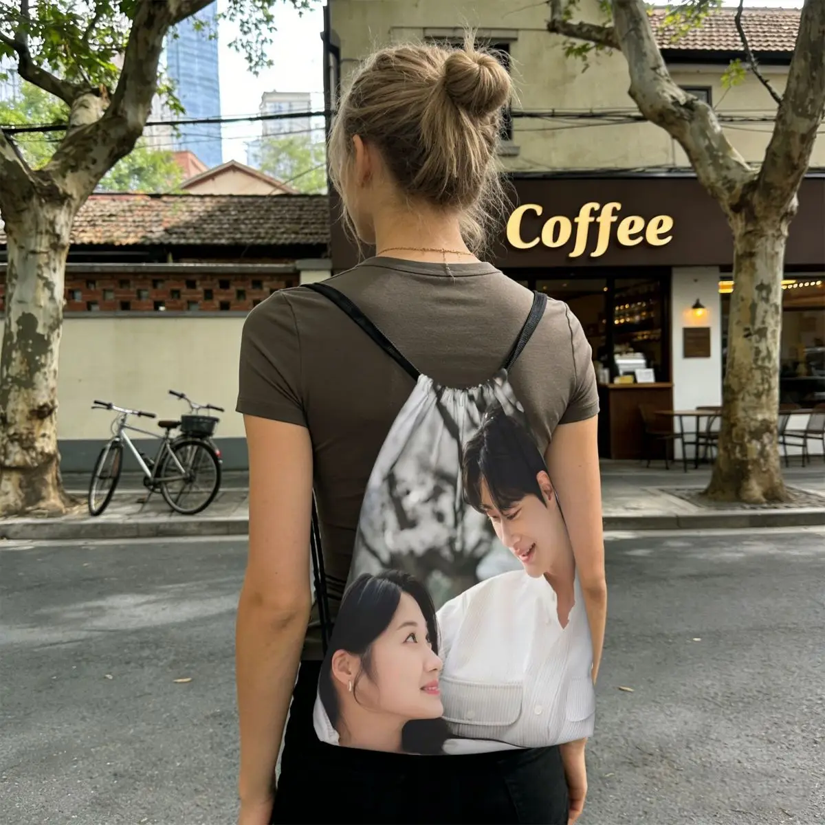 

Lovely Runner K-drama Byeon Woo Seok Backpacks Portable Drawstring Bundle Pocket Sports Bag Book Bags for Man Woman School