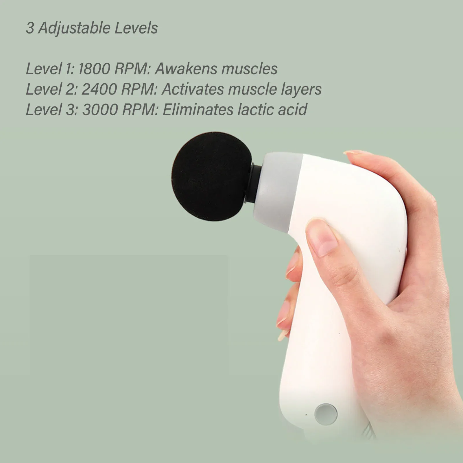 

Mini Electric Massage Gun Deep Tissue Massage Gun Mini Size Reduce Pain 3 Levels Strength Percussion Muscle Body Neck Relaxation