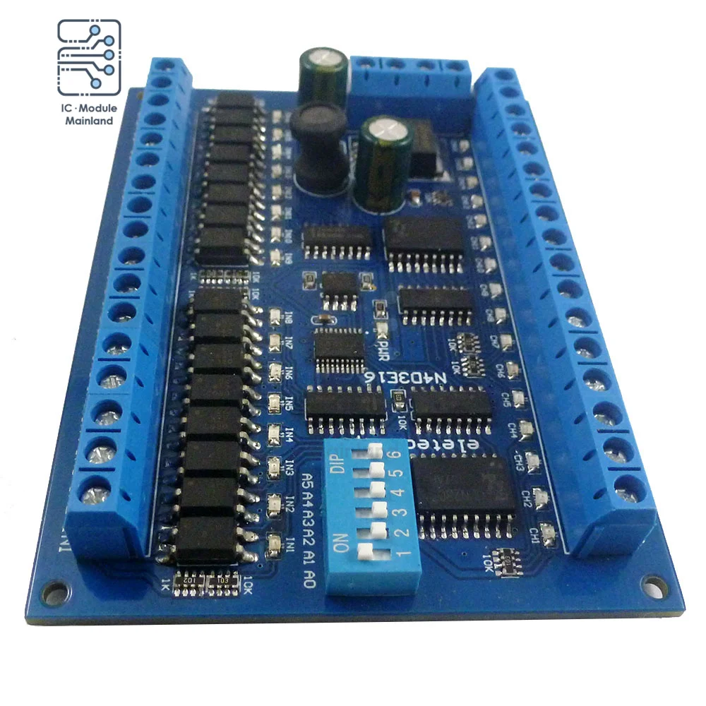 DC 12V 24V 16 Input 16 Output RS485 Remote Control Switch PLC IO expansion Board 03 06 16 Modbus RTU Module