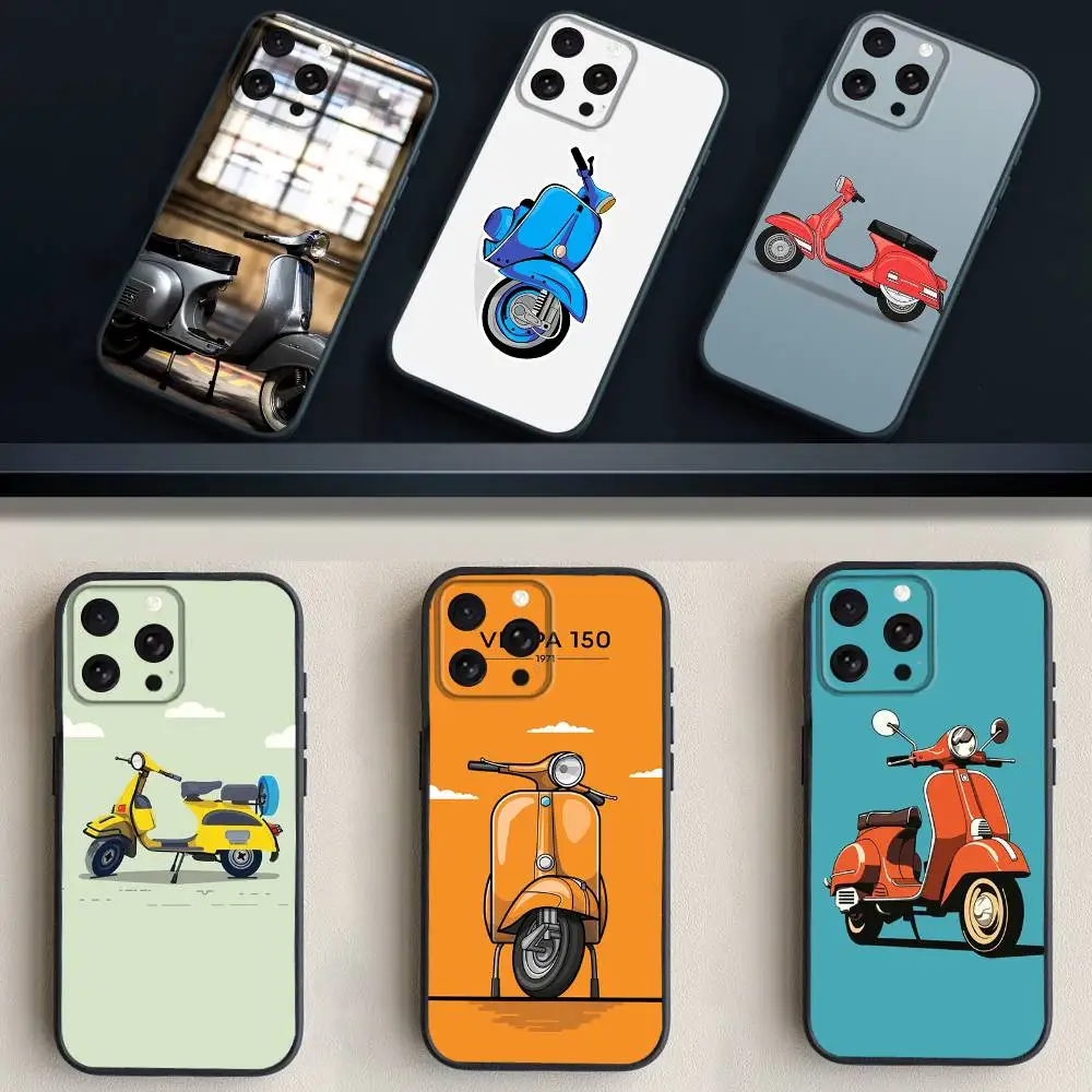 

V-VespaS S-Scooter-s Phone Case For iPhone 17,16,15,14,13,12,11 Plus,Pro Max,XS,X,XR,SE,Mini,8,7,Soft Silicone Black Cover