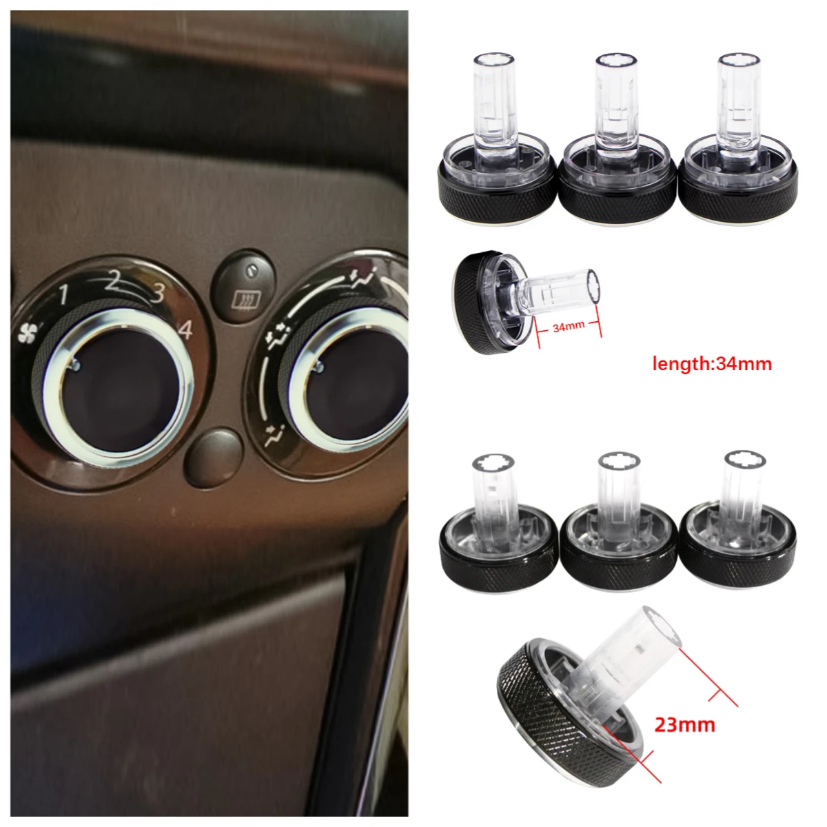 Perilla de Control de Calor para Aire Acondicionado de Coche, Botón de Interruptor para Suzuki Swift Ciaz Splash Mazda VX-1 Ertiga GX 2012-2017 Proton