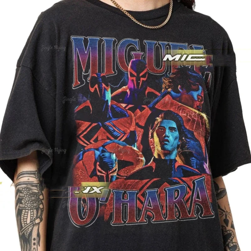 Limitowana koszulka Miguel O\'hara Spiderman przez pająk Verse prezent dla kobiet i mężczyzn Unisex