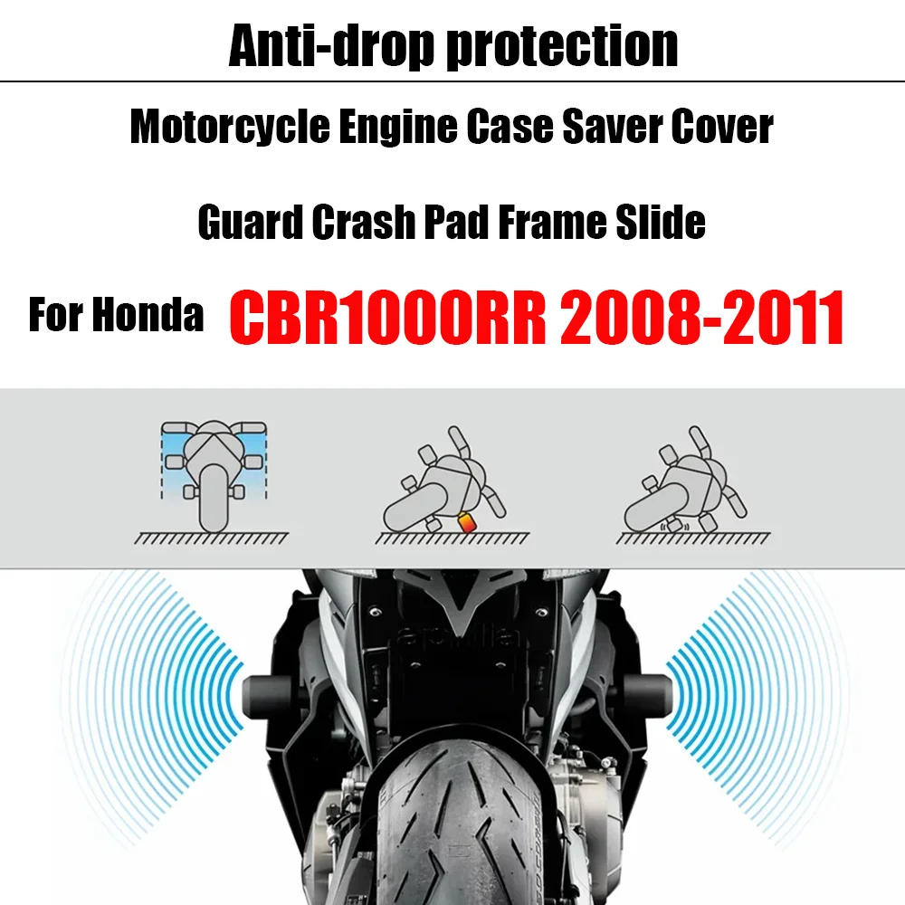 Motorcycle Engine Case Saver Cover Guard Crash Pad Frame Slide For Honda CBR1000RR 2008-2011 Effective protection against fall