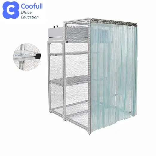 COOFULL Clean Workbench Fan Filter Unit HEPA Portable Vertical Laminar air Flow Booth Room for Mushroom Mycology Cultivation