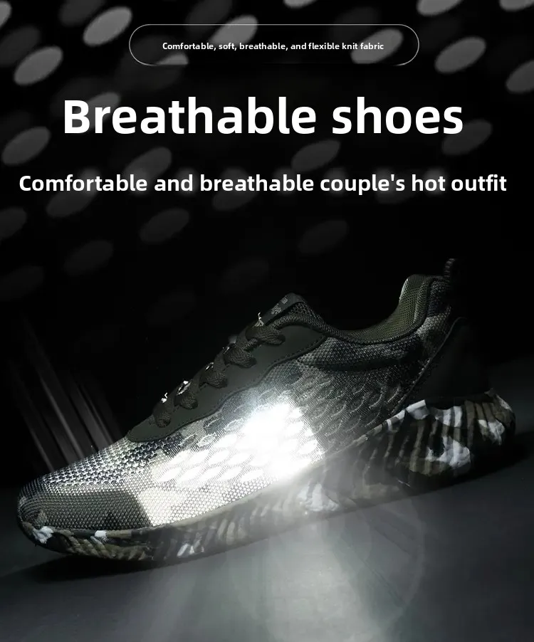 Scarpe in tessuto volante traspirante, scarpe da corsa mimetiche per uomo e donna, scarpe sportive per coppia, scarpe da corsa per allenamento militare