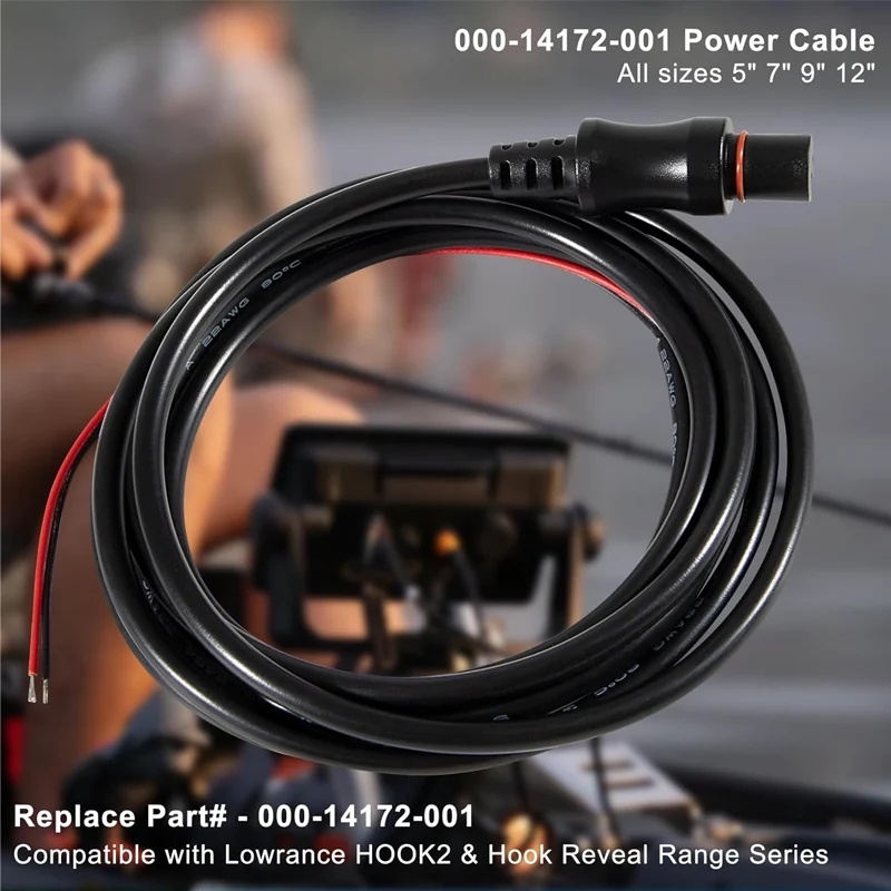 000-14172-001 HOOK2 Power Cable Power Cord Compatible with Lowrance HOOK2 & Hook Reveal Range Series 5