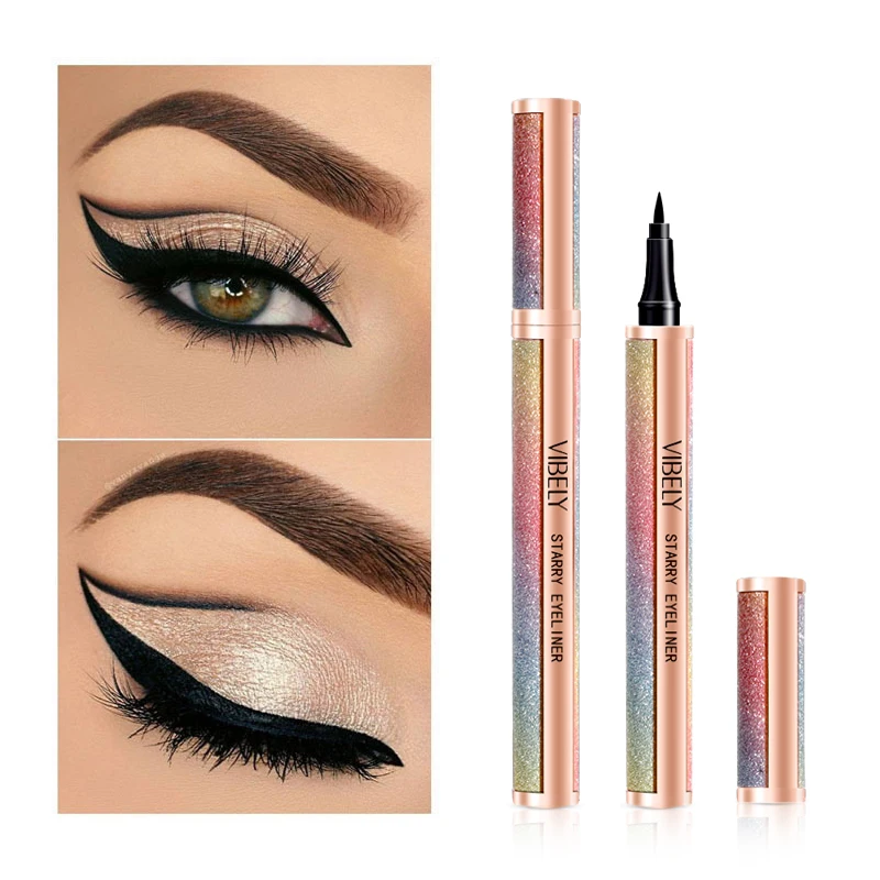 VIBELY Starry Sky Black Liquid Eyeliner Pen Waterproof Quick Drying Eye Liner Pencil Women Beauty Cosmetics Eye Makeup Products