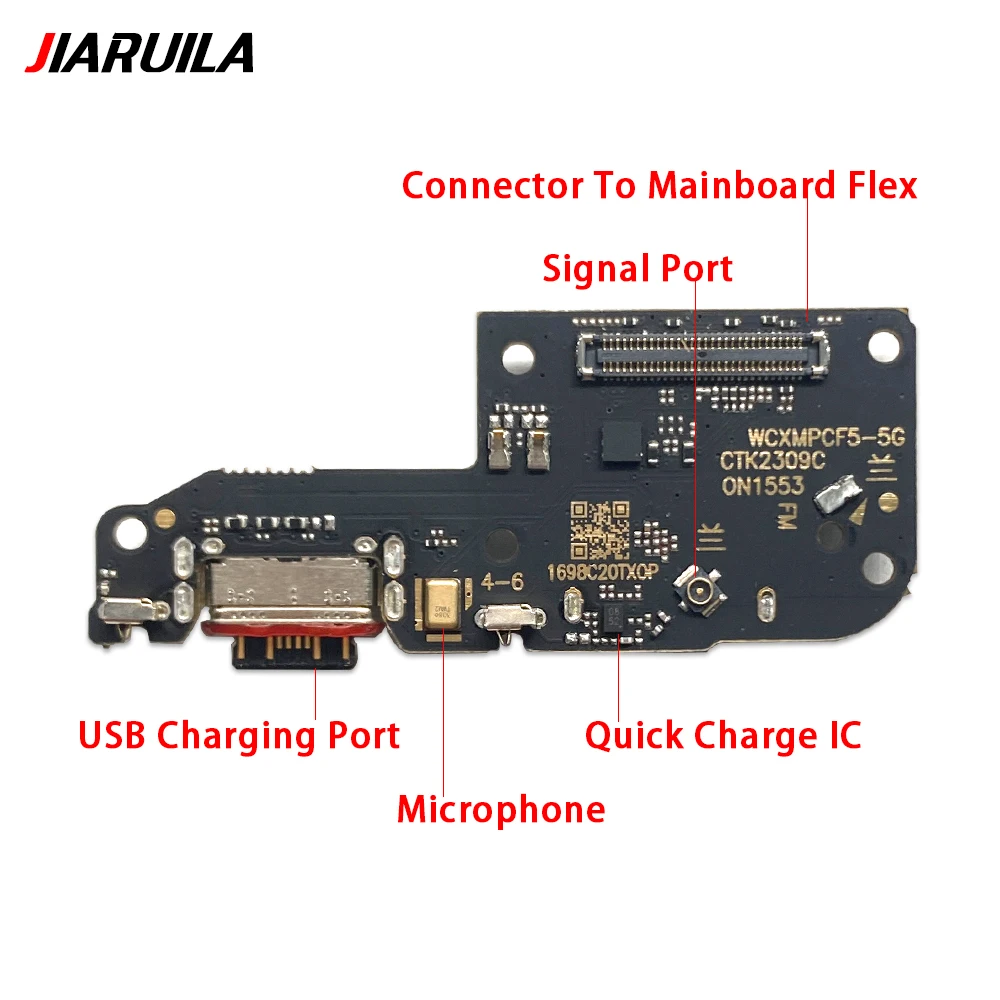 Mainboard Main Board Flex For Xiaomi Poco F5 Pro USB Board Charger Charging Dock Port Plug Connector Flex Cable