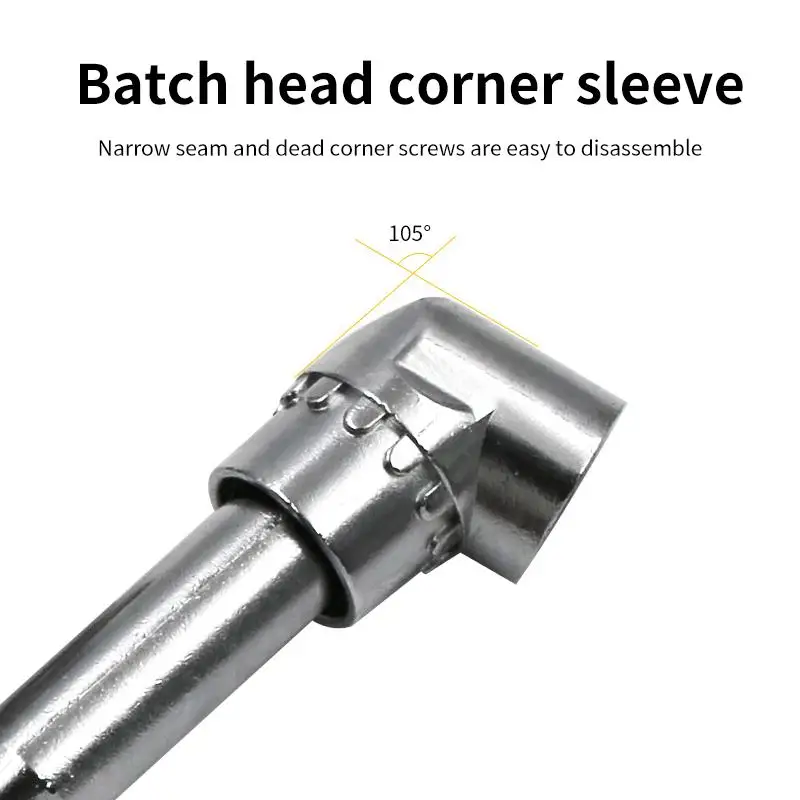 105 Degree Screwdriver Head Corner Drill Accessories Long/Short Adjustable Forward and Backward Turning Screwdriver Connector