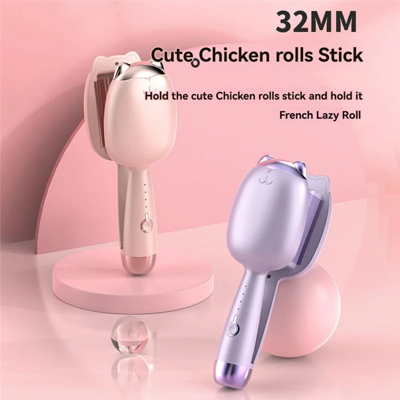 AA20-Cat Claw Hair Curler 32Mm Golden Arc S-Shaped Hot Plate 30 Second To Heat 5 Seconds To Shape EU Plug A