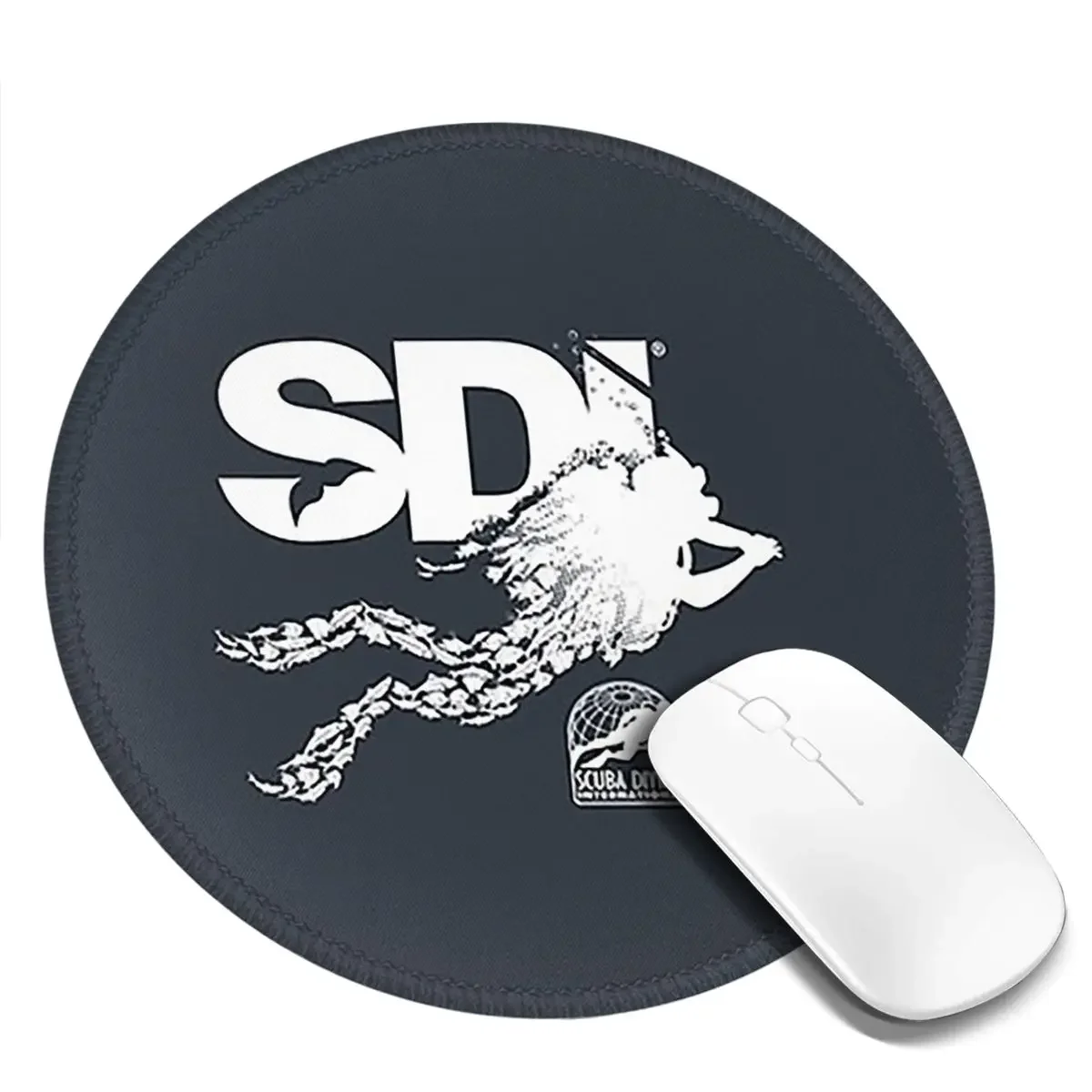 Scuba Diving International (SDI)- Scuba Fish Diver Round Mouse Pad Computer Keyboard Mouse Mat Gamer PC Desk Mat