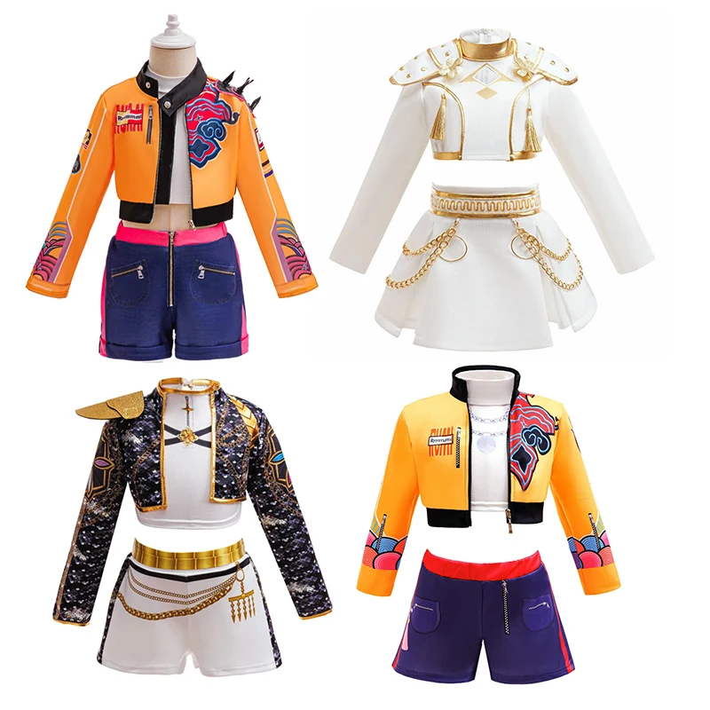 Graffiti-Print Jacke Pailletten-Top Cosplay-Set Mädchen Kinder Halloween Karneval Geburtstag Hip-Hop Performance Kostüm Outfit