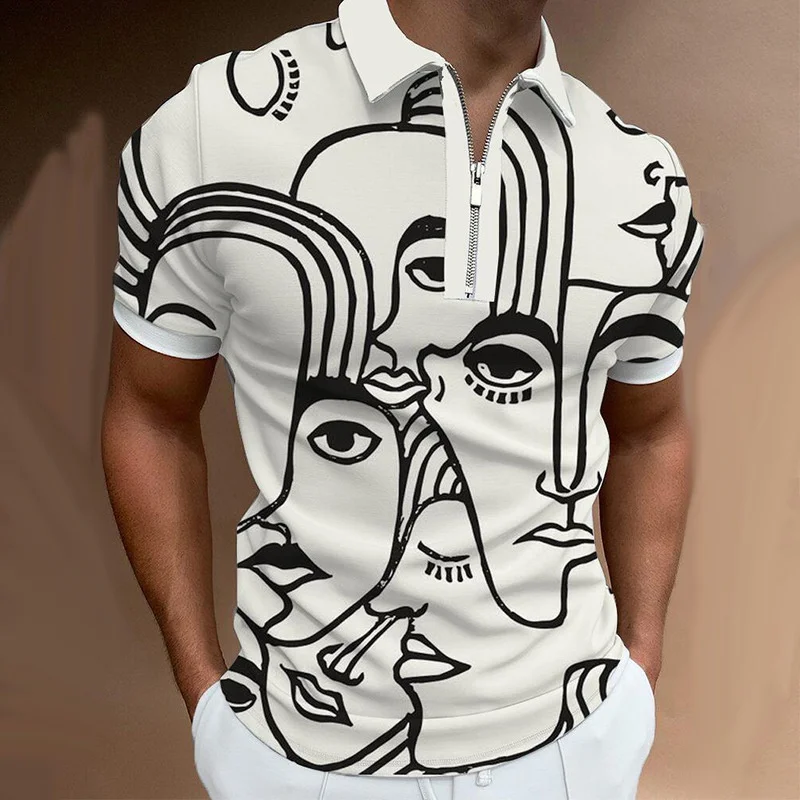 Camisa polo de manga curta grande masculina, moda de alta qualidade, venda quente, Europa e América