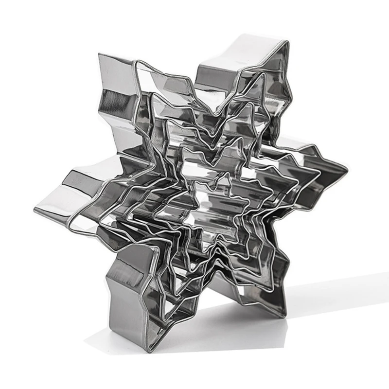 5-piece cookie cutter set, snowflake, gingerbread man, angel, baking mold, household kitchen tools, food grade stainless steel