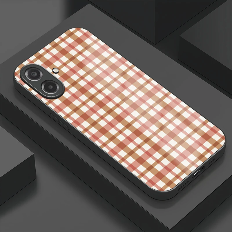Funda de Teléfono de Vidrio de Lujo A07 para Samsung Galaxy A06 A03S A03 A01 Core A02 A02S A05 A05S A04 A04S, Fundas con Patrón de Rejilla Antigolpes