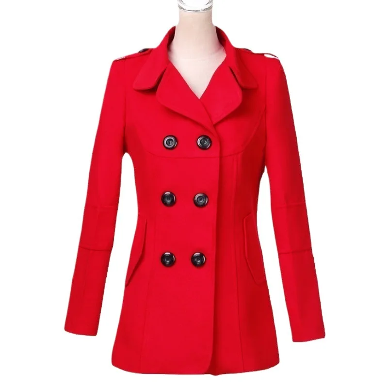 Novo casaco de lã curto feminino engrossado lã preto nizi casaco