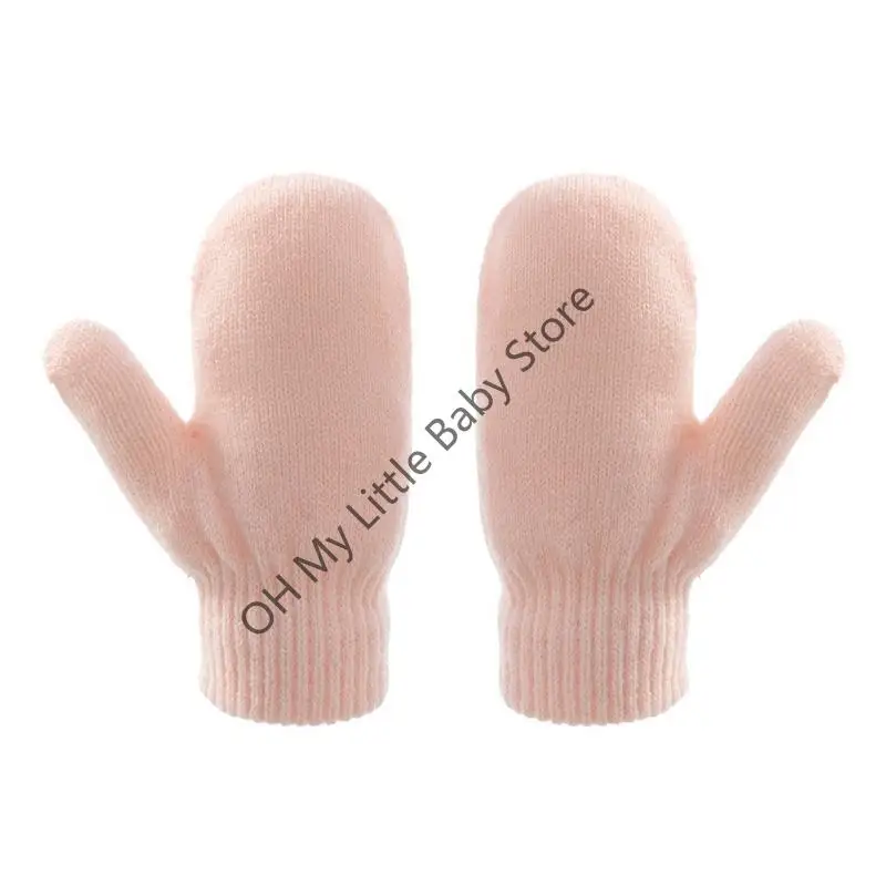 M76C زوج واحد من قفازات الأطفال الشتوية للأطفال الصغار بلون دافئ قفازات كاملة الأصابع #2