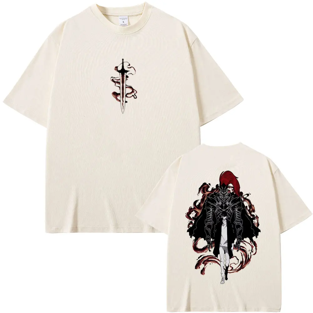 

Anime Solo Leveling Sung Jin Woo and Lgris Print T Shirt Men Women Cartoon Casual T-shirts Summer Male Oversized Crewneck Tshirt