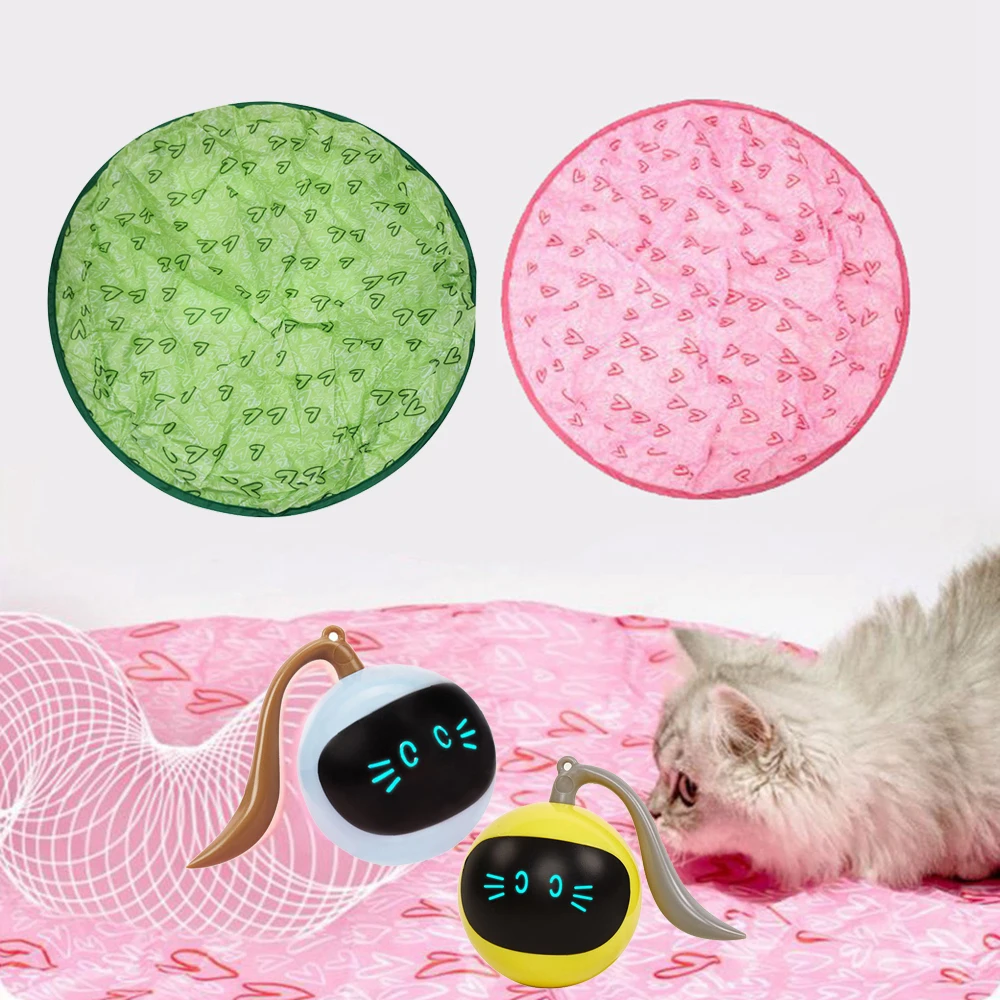 Автоматические забавные игрушки для кошек, электрическое движение под накидкой, движущийся похлопывающий вращающийся шар, Интерактивная игрушка для домашних животных