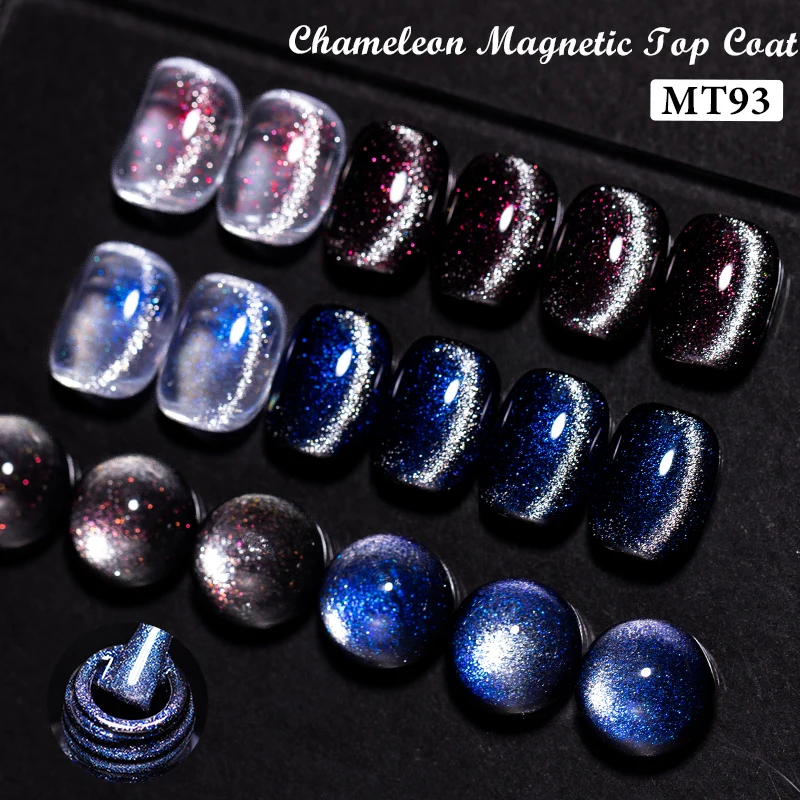 7ml Chameleon Magnetic Top Coat Gel Nail Polish Function Gel Cat Eye Glitter Bronw Blue Shiny Sealer Soak Off LED Nail Art Gel