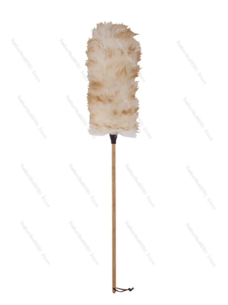 Pure Wool Dust Remove Brush Solid Wood Long Handle Dust Remove Brush Home Cleaning Brush Household Dust Sweeping Tools