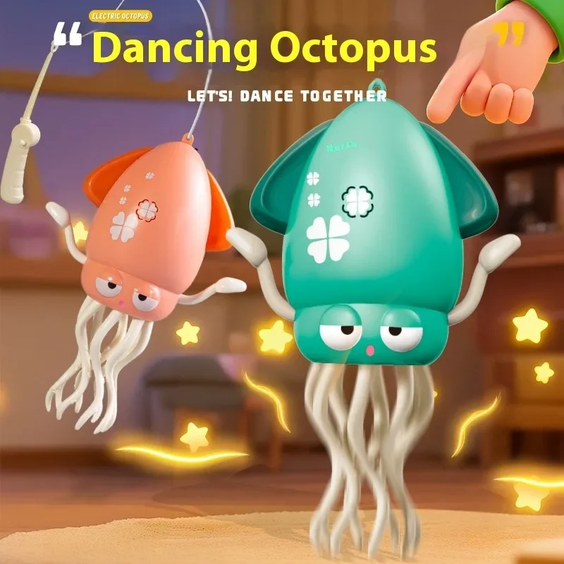 Electric Magic Dancing Music Octopus Toy Smart Dancing Squid Toys Fishing Toy Electronic Pet Toys for Age 3+ Kids Boy Girl Gifts