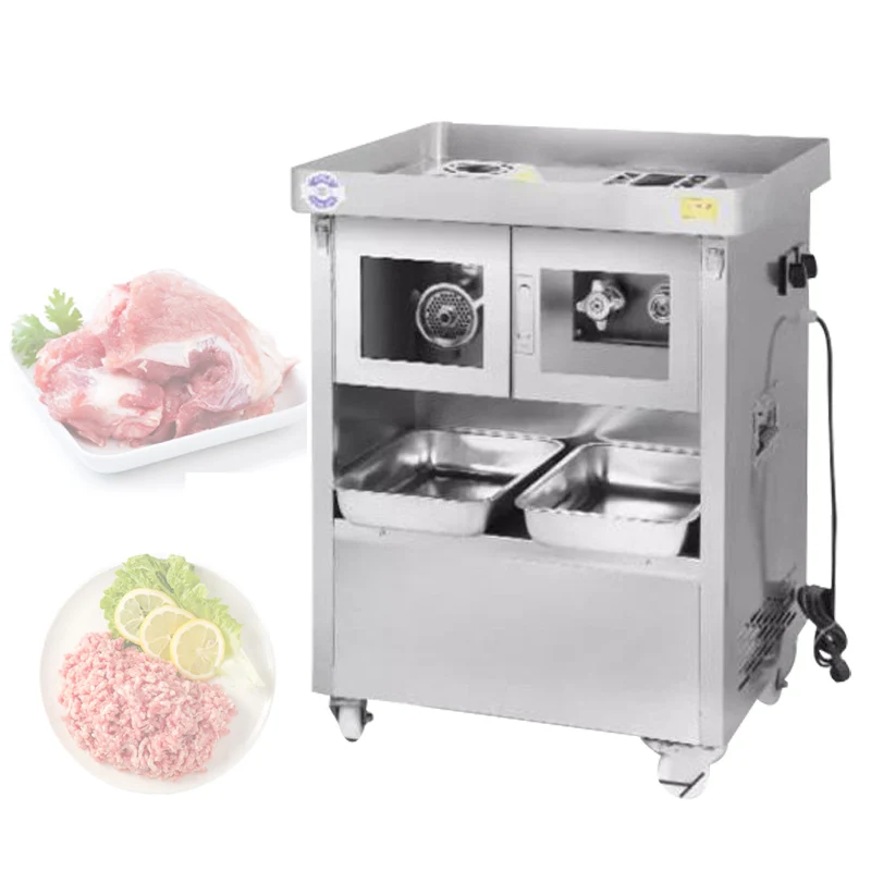 Double Motor Meat Slicer Stainless Steel Automatic Meat Grinder