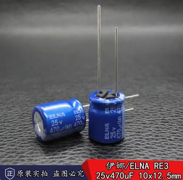 30pcs/lot Original Japanese ELNA 25v 470uF RE3 Blue Robe Audio Fever Electrolytic Capacitor 10 * 12.5mm Free Shipping