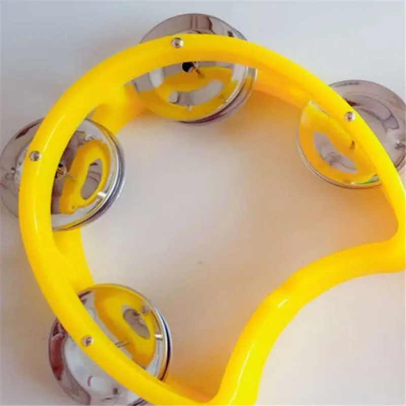 Percussion KTV Party Kids Game Toy Musical Instrument Kindergarten Hand-held Tambourine Metal Bells Plastic Rattle Ball