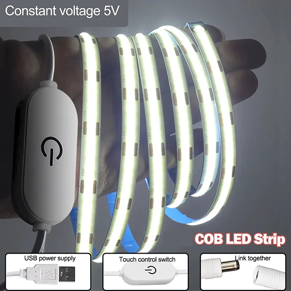 DC5V USB التحكم باللمس عكس الضوء LED قطاع عدة 2 متر/5 متر Length3000K/4000 كيلو/6000 كيلو للتلفزيون مرآة الخلفية غرفة المطبخ الإضاءة الليلية