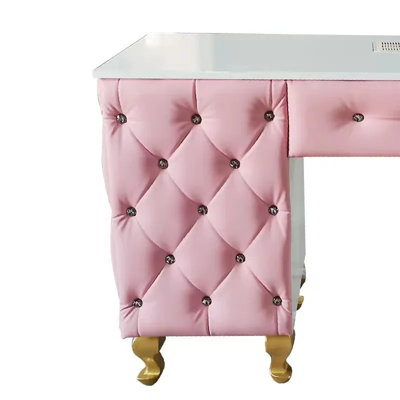 Beauty salon furniture package nail bar desk manicure table luxury white nail tables with chair for sale