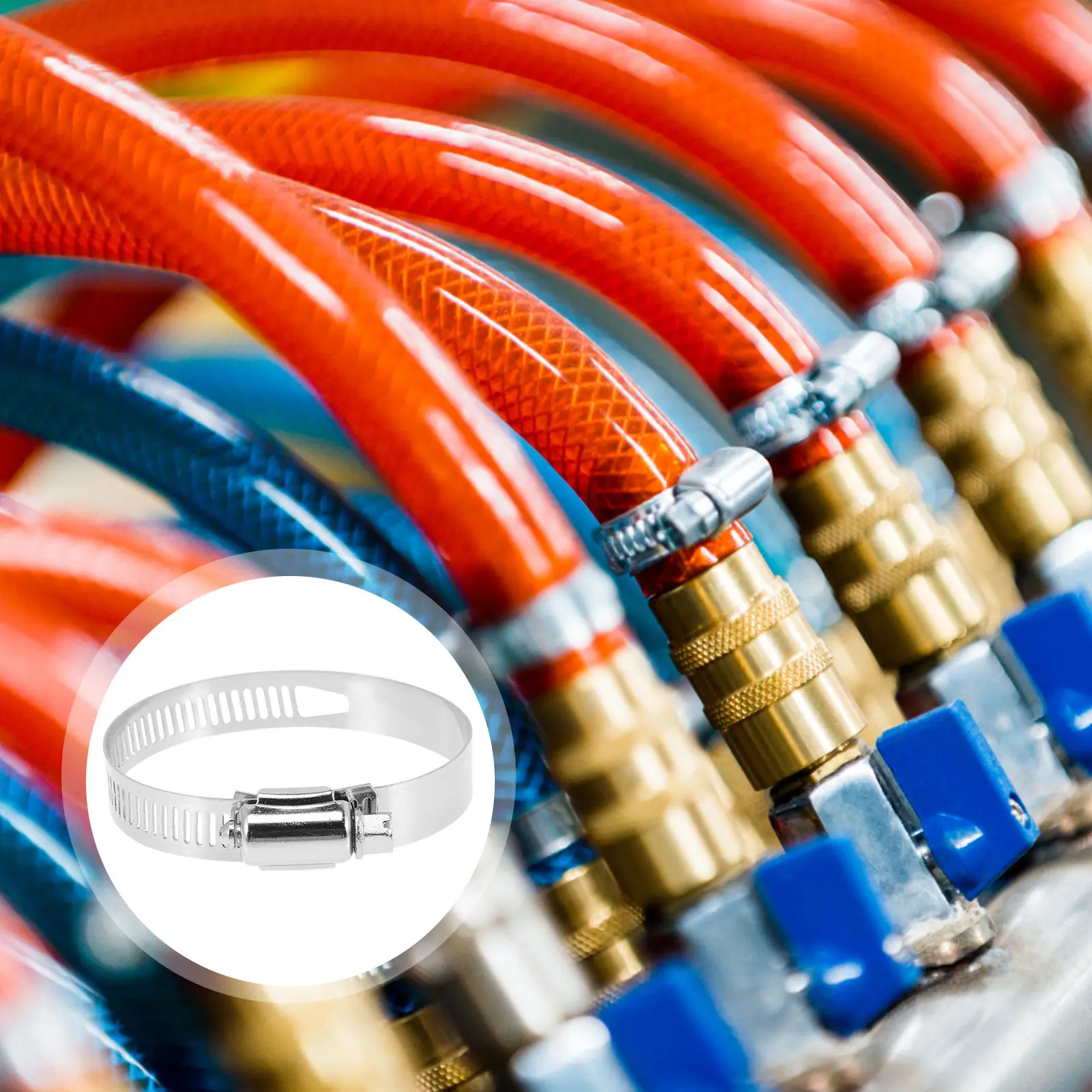 

4 шт. 2,5-дюймовые турбо-вакуумные зажимы из нержавеющей стали для плоских шлангов, для ремонта автомобилей, морского транспорта, мотоциклов, бассейнов