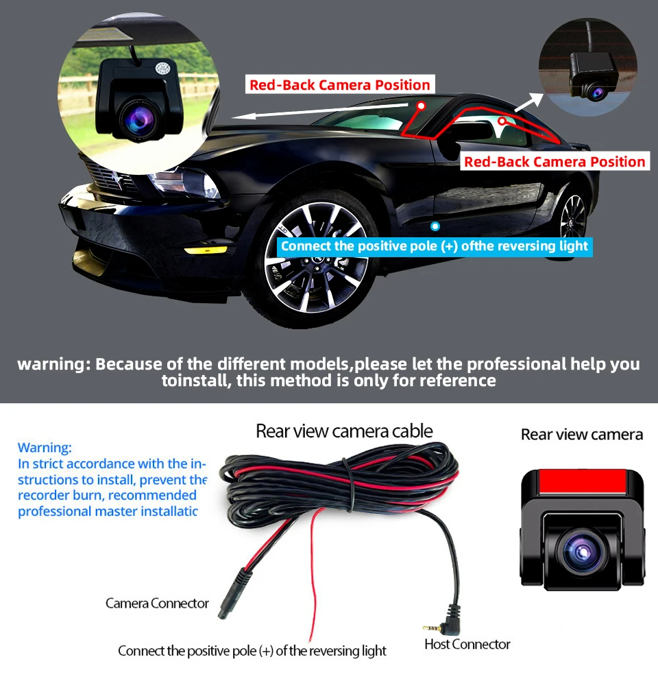 Yangood Sony Chip Rear Camera HD 6/10/15M Cable 2.5MM 4 Pin Night Vision Waterproof Digital RearViewCamera For Yangood CAR DVR