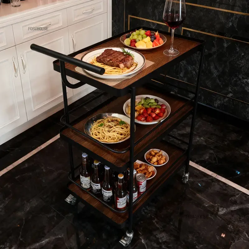 #Modern Commercial Hotel Trolley Cake Display Service Cart KTV Beverage Food Service Cart Mobile Home Dining Tea Trolley Cart