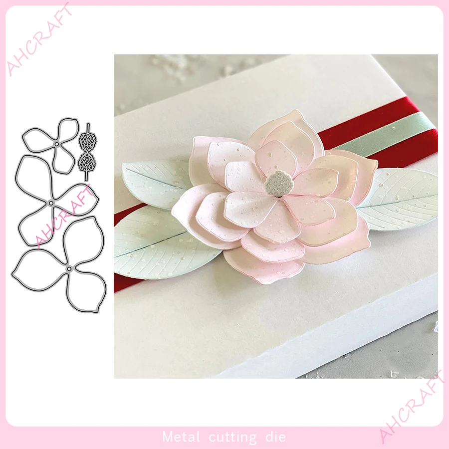 Magnolia Bloom Metal Cutting Dies for DIY Scrapbooking Photo Album Decorative Embossing Paper Card Crafts Die Cut