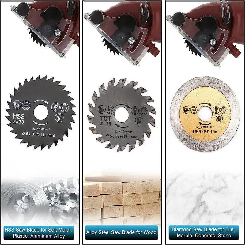 110-240V Mini Electric Circular Saw Kit Multifunctional Cutting Machine Set DIY Blades Guide Ruler Woodworking Tool