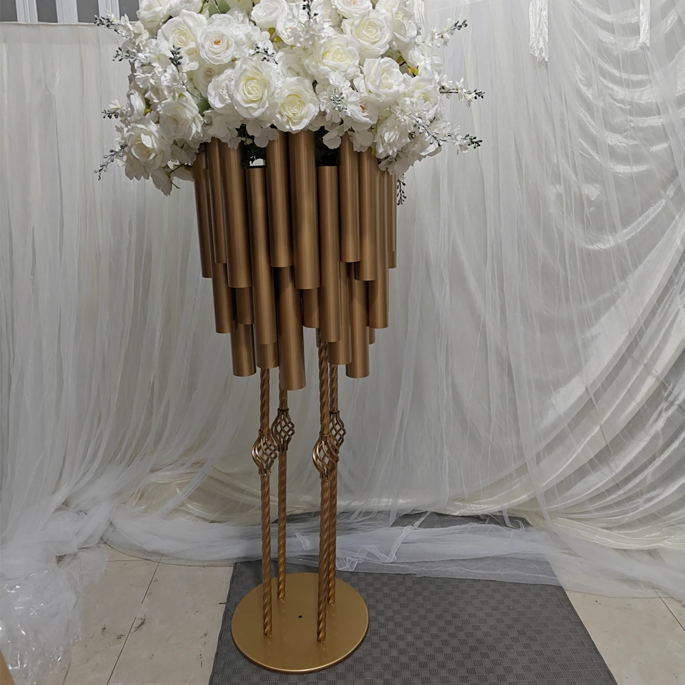 

New Metal Flower Stand Wedding Table Centerpieces Event Road Lead Party Metal Gold Modern Vase Centerpieces For Decor