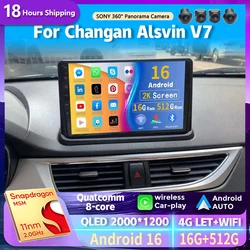 Android 16 Car Radio For Changan Alsvin V7 2015 Navigation GPS Multimedia Video Player Stereo wireless Carplay Auto wifi+4G DVD