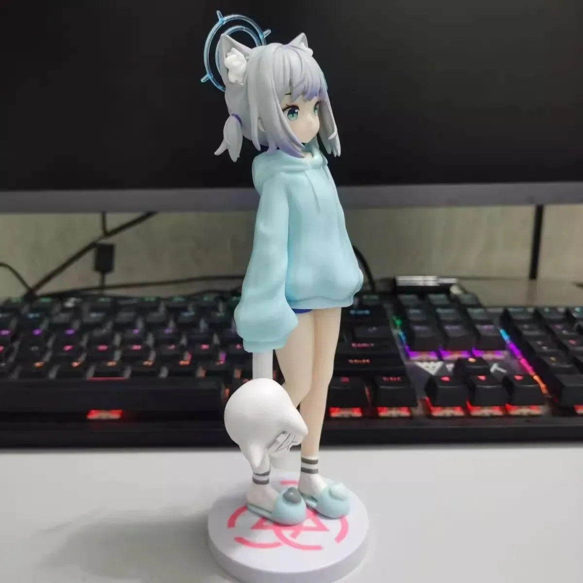 Blue Archive Shiroko Sunaookami Versi Piyama 20cm Pose Berdiri Figur Anime Patung Dekorasi Meja Hadiah ​